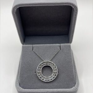 1.00 CT Lab Diamond Round Silver Necklace